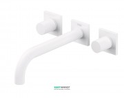 Смеситель для раковины Tres Project colors настенный двухвентильный излив 214 мм белый матовый 21115201BM