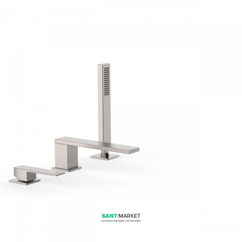 Змішувач на борт ванни Tres Slim colors з ручним душем сталь 20216103AC