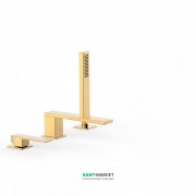 Смеситель на борт ванны Tres Slim colors с ручным душем золото 20216103OR