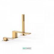 Смеситель на борт ванны Tres Slim colors с ручным душем матовое золото 20216103OM