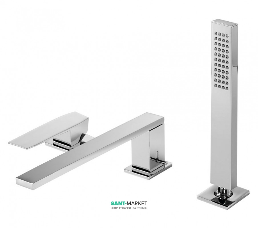 Смеситель на борт ванны Tres Slim-Tres с ручным душем хром 20216101