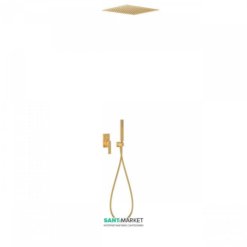 Душевая система Tres Slim colors с верхним и ручным душем золото 20298001OR