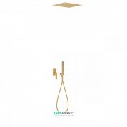 Душова система Tres Slim colors з верхнім і ручним душем матове золото 20298001OM
