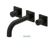 Змішувач для раковини Tres Project colors настінний двовентильний вилив 164 мм чорний матовий 21115101NM