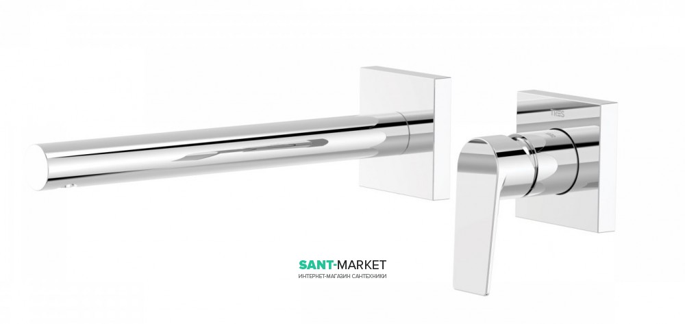 Смеситель для раковины Tres Project-Tres настенный излив 253 мм хром 21120283