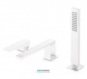 Смеситель на борт ванны Tres Slim colors с ручным душем белый матовый 20216103BM