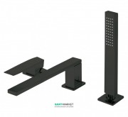 Смеситель на борт ванны Tres Slim colors с ручным душем черный матовый 20216101NM