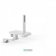 Змішувач на борт ванни Tres Slim-Tres з каскадним виливом та ручним душем хром 20266101