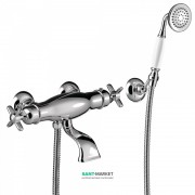Термостат для ванной Tres Tres-Сlasic двехвентильный с ручным душем хром 24217409