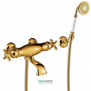 Термостат для ванной Tres Tres-Сlasic двехвентильный с ручным душем золото 24217409OR