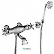 Термостат для ванной Tres Tres-Сlasic двехвентильный с ручным душем хром 24217409