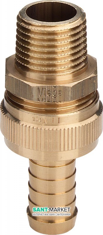 Фитинг елочка для присоединения шланга Viega 1831 1¼х1½ латунь 123642