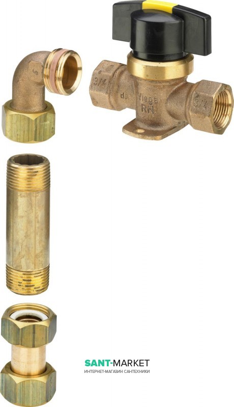 Комплект подключения для счетчика воды Viega 2026.9 Rp¾ бронза 277529