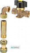 Комплект підключення для лічильника води Viega 2026.9 Rp¾ бронза 277529