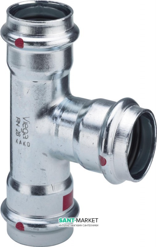 Трійник Viega Prestabo 1118 22х18х18 нелегована сталь 642648