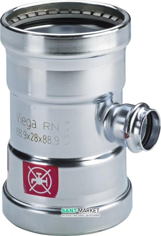 Тройник Viega Prestabo XL 1118XL 64х28х64 нелегированная сталь 597849
