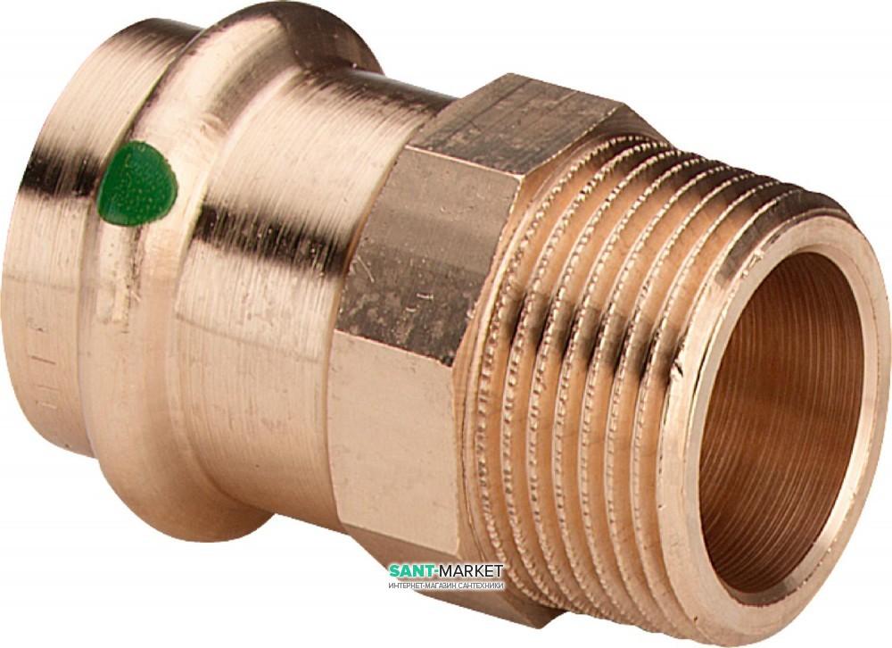 Соединительный элемент Viega Sanpress 2211 с SC‑Contur d16хR½ кремниевая бронза 443702