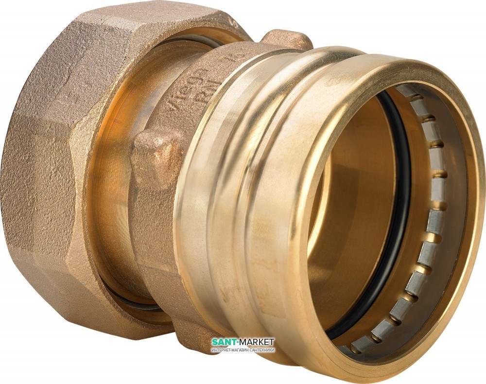 Переход на резьбовые соединения Viega Sanpress XL с SC‑Contur 2263XL d88,9хG3½ бронза 365134
