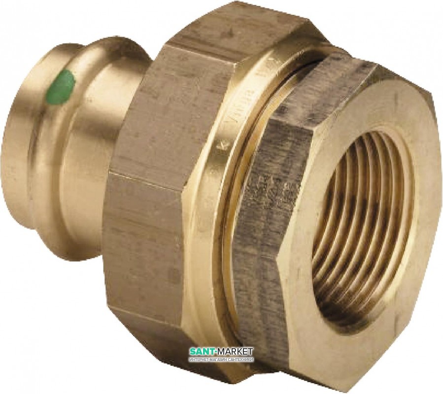 Муфта диэлектрическая Viega Sanpress 2267 с SC‑Contur d42хRp1½ кремниевая бронза 469535