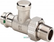 Радиаторный вентиль на обратную магистраль Viega Sanpress 2272.2 с SC‑Contur d15хR½ бронза  326364