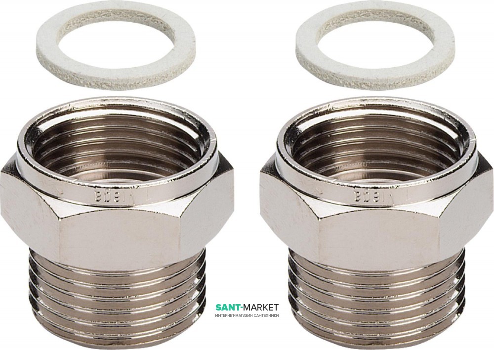 Комплект перехідників Viega 1022.5 G¾ бронза нікельована матова 137342
