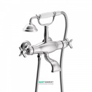 Термостат для ванной Tres Tres-Сlasic двехвентильный с ручным душем и кронштейном хром 24217609