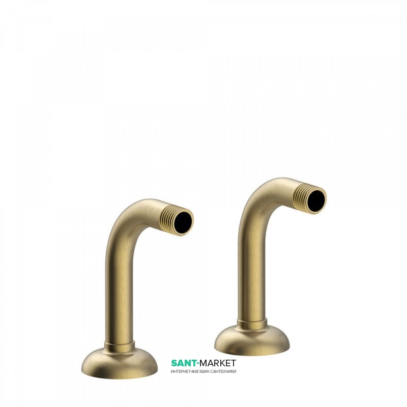 Висвод з адаптером для ванни-душа Tres Tres-Clasic 2 шт з глушником зістарена латунь матова 24287101LM