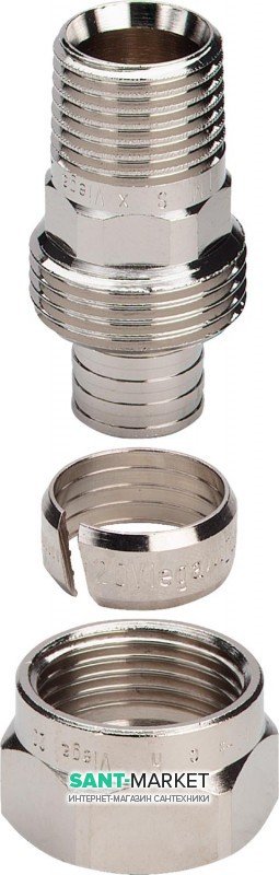 Цанговое резьбовое соединение Viega Fonterra 1021 d25хR¾ латунь никелированная 640972