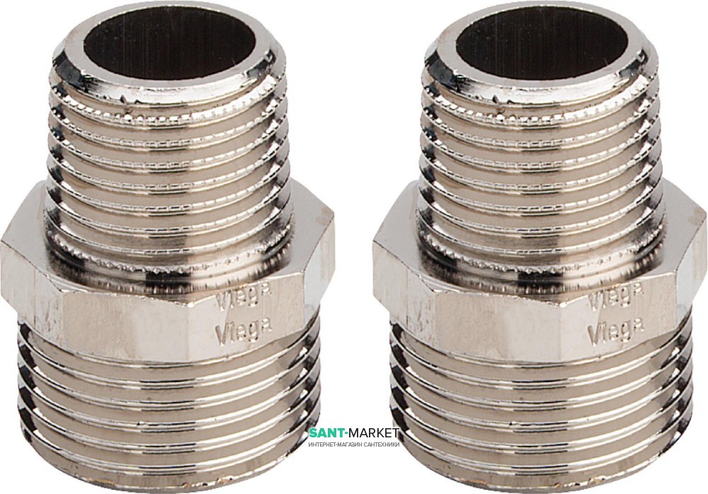 Комплект переходников Viega 1022.6 R½хG¾ бронза никелированная матовая 153687