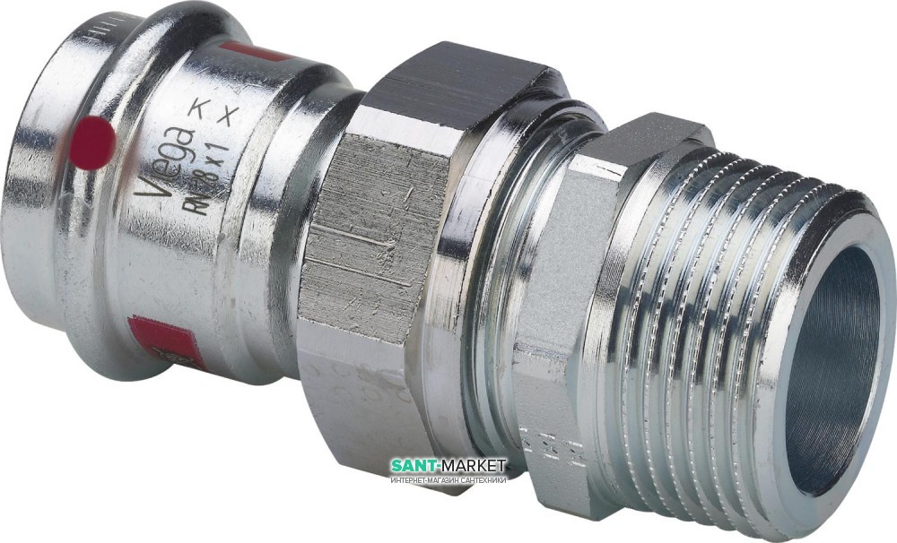 Соединительный элемент резьбовой разъемный Viega Prestabo 1165 18хR3/4 нелегированная сталь 752637