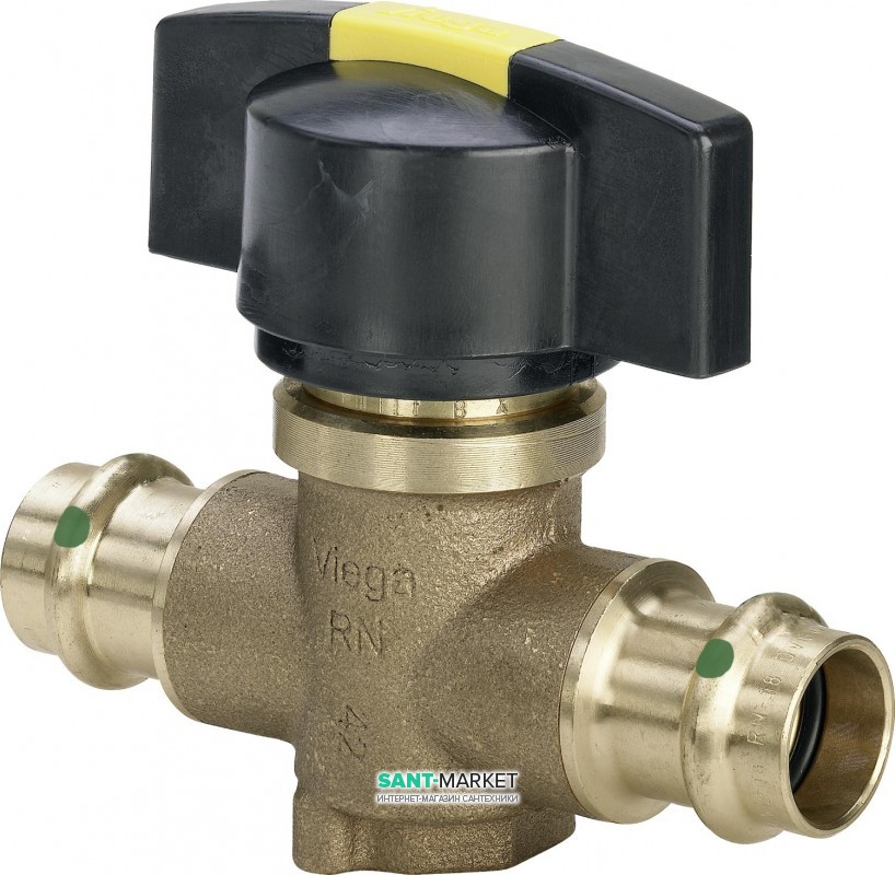 Шаровой кран полнопроходной Viega Easytop с SC‑Contur 2278 d18 кремниевая бронза 747329