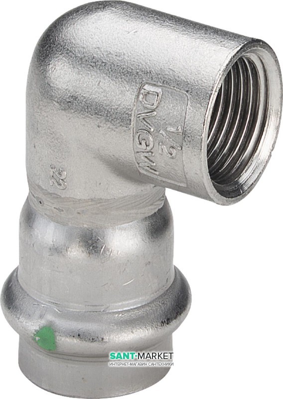 Косинець перехідний 90° Viega Sanpress Inox 2314.2 з SC-Contur 54хRp2 нержавіюча сталь 437077