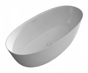 Ванна отдельно стоящая каменная Volle 170х80 с переливом и донным клапаном белый 12-22-168