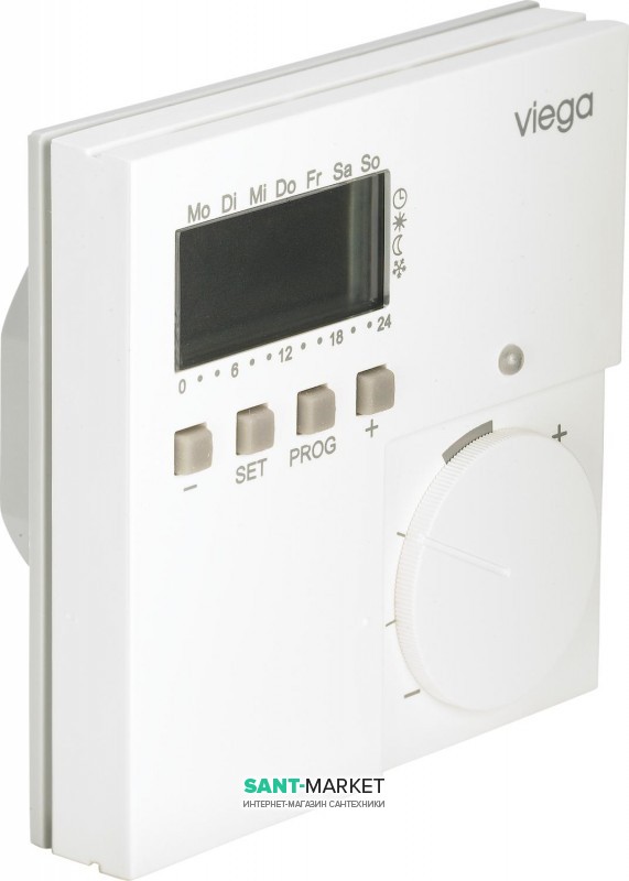 Комнатный термостат Viega Fonterra 1243 24 V с возможностью недельного программирования белый 616854