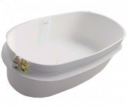 Ванна отдельно стоящая каменная с полочкой Volle Solid surface 163х75 белый 12-40-054