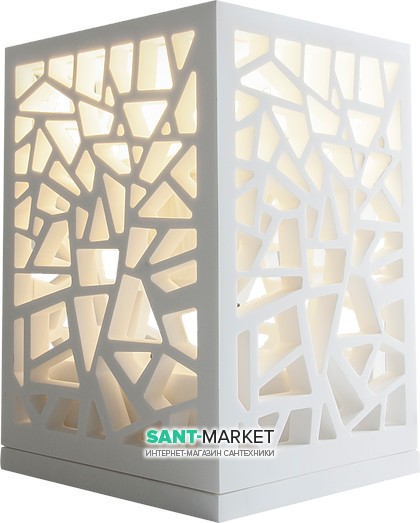 Декоративный ажурный настольный светильник каменный Volle Solid surface белый 18-40-138