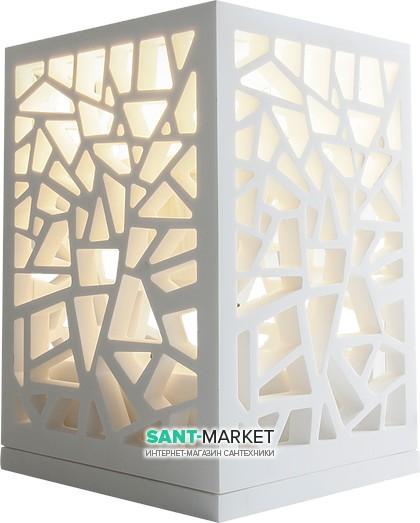 Декоративный ажурный настольный светильник каменный Volle Solid surface белый 18-40-138