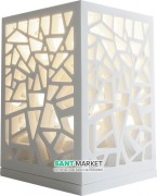 Декоративный ажурный настольный светильник каменный Volle Solid surface белый 18-40-138