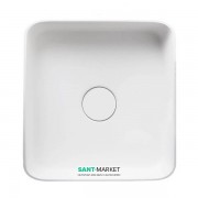 Раковина для ванной накладная каменная Volle Solid surface 40х40 см белый 13-40-210