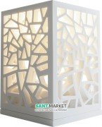 Декоративный ажурный настольный светильник каменный Volle Solid surface белый 18-40-138
