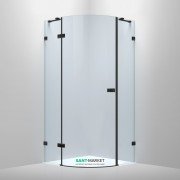 Душевая кабина четверть круга Volle De la Noche 90х90 см профиль черный стекло прозрачное 10-40-192black