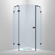 Душевая кабина четверть круга Volle De la Noche 90х90 см профиль черный стекло прозрачное 10-40-192black