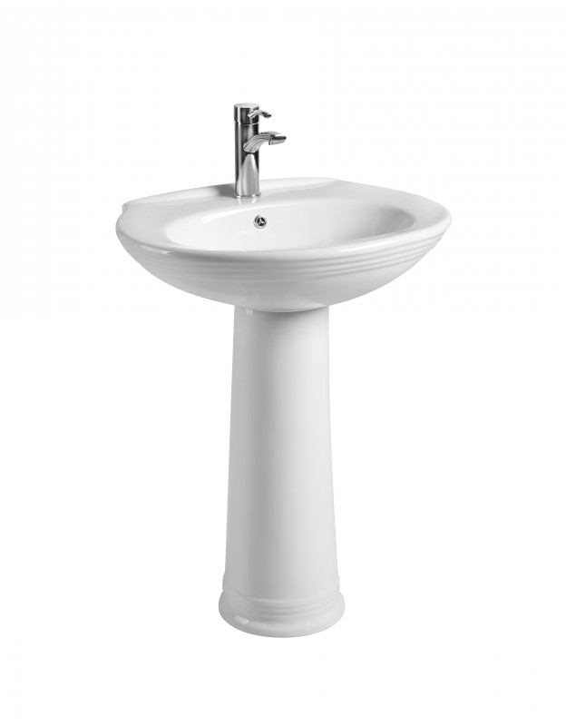 Раковина для ванной Volle Barco 64х52 см с пьедесталом керамика белый 13-88-602