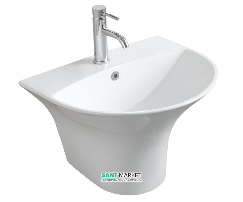 Раковина моноблок Volle Fiesta 48х43 см кераміка білий 13-77-049B