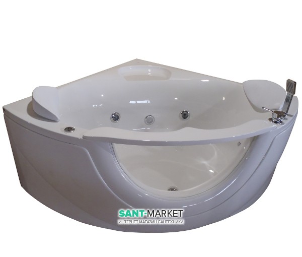 Ванна акриловая Volle угловая гидромассажная 150х150 см белый 12-88-103А