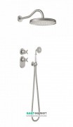 Душова система прихованого монтажу Tres Tres-Clasic з термостатом верхнім і ручним душем сталь 24235202AC