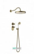 Душова система прихованого монтажу Tres Tres-Clasic з термостатом верхнім і ручним душем зістарена латунь матова 24235202LM