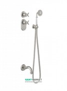Душевая система скрытого монтажа Tres Tres-Сlasic с термостатом ручным душем и изливом для ванны сталь 24235201AC