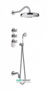 Душевая система скрытого монтажа Tres Tres-Сlasic с термостатом верхним и ручным душем хром 24235301