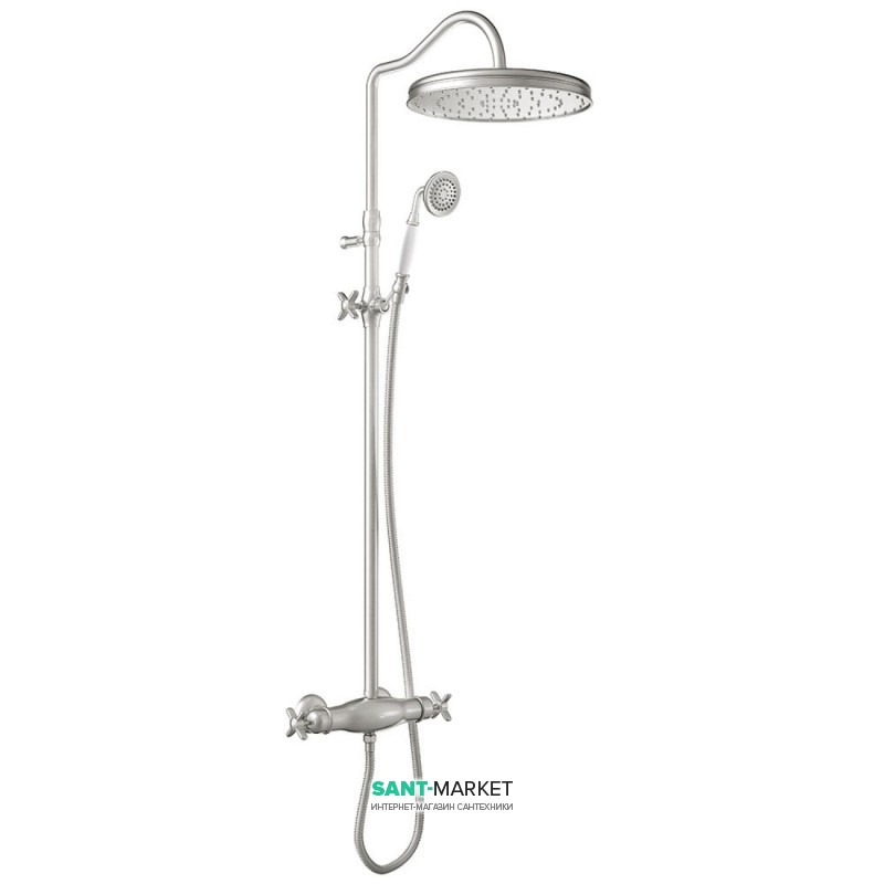 Душевая стойка Tres Tres-Сlasic с термостатом верхним и ручным душем сталь 24219502AC